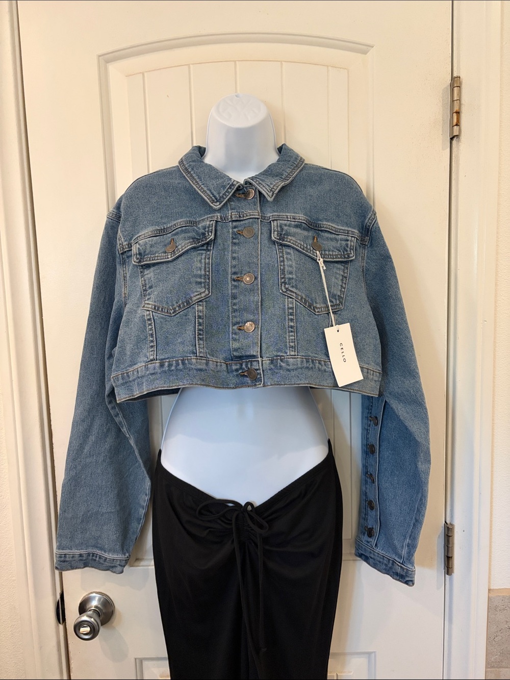 Windsor Light Blue Cropped Denim Jacket